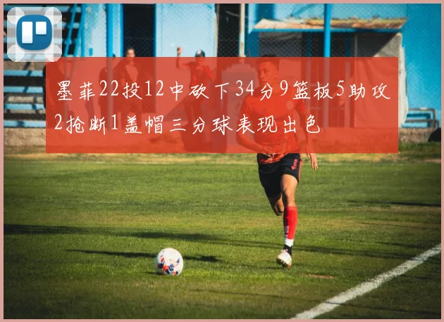 墨菲22投12中砍下34分9篮板5助攻2抢断1盖帽三分球表现出色